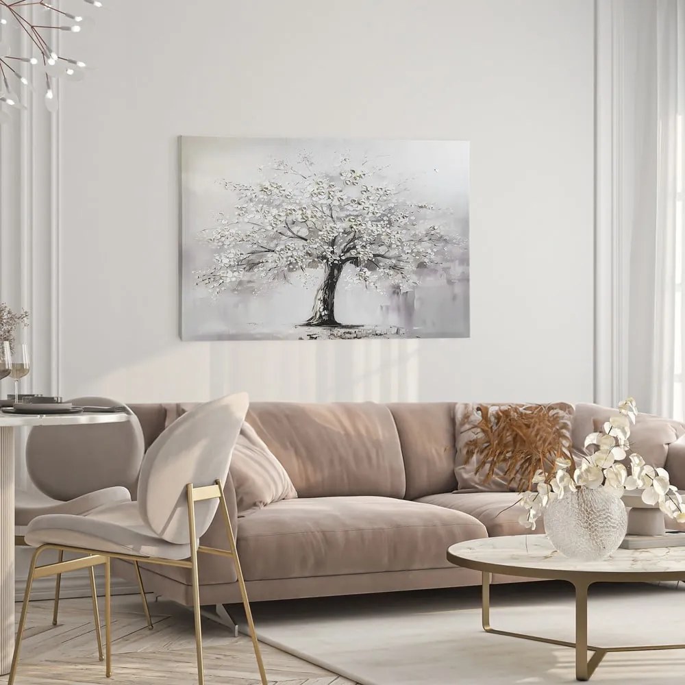 Obraz z ręcznie malowanymi elementami 70x100 cm White Tree – Styler