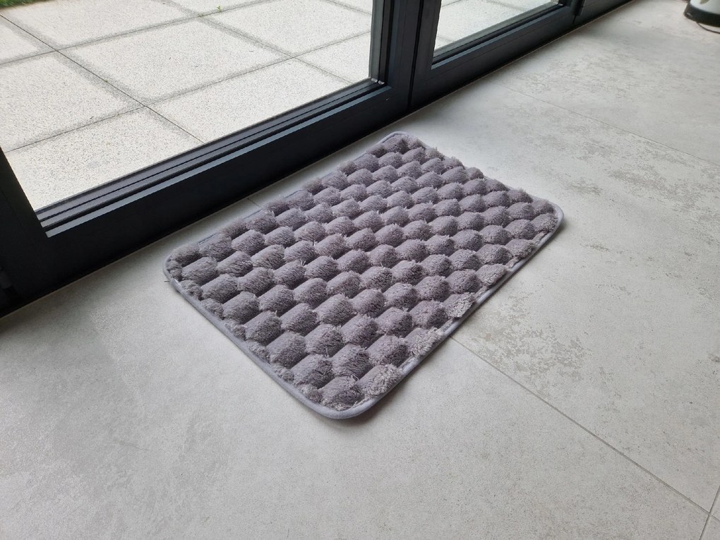 Dywanik antypoślizgowy Szary 40x60 cm Dekoracyjny gumowy spód uniwersalny