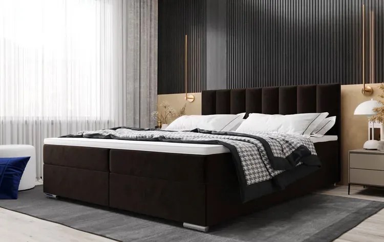 Dwuosobowe Łóżko Pluszowe Z Zagłówkiem 140X200 F2-R18