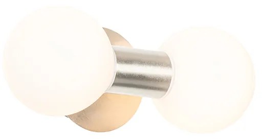 Nowoczesna lampa ścienna stalowa IP44 2-światłowa - Cederic Nowoczesny Oswietlenie wewnetrzne