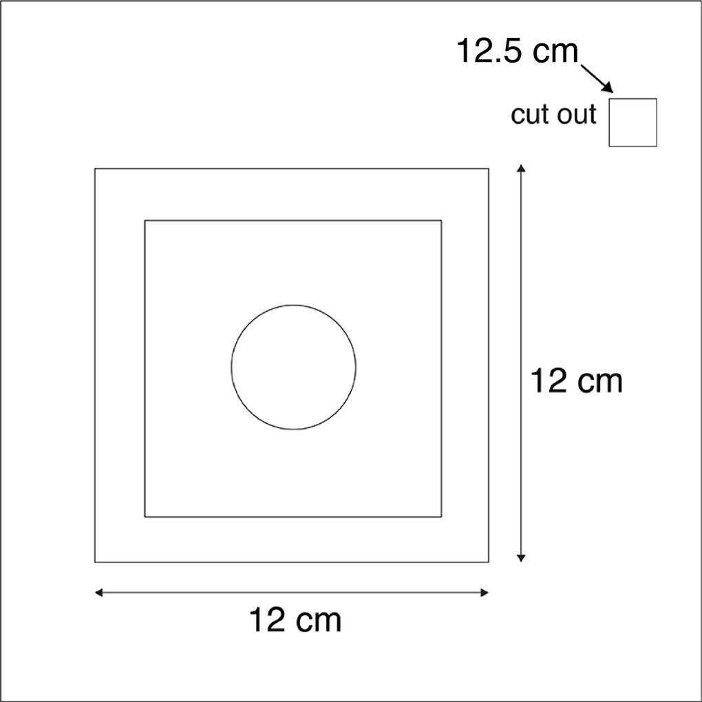 Zestaw 6 reflektorów wpuszczanych białych 12 cm kwadratowych - Gypsy Stucco