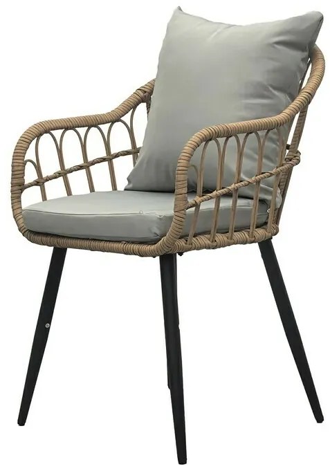 Autronic Zestaw krzeseł ogrodowych, 2 szt., metal, polyrattan, naturalny, AZ-F1406 NAT