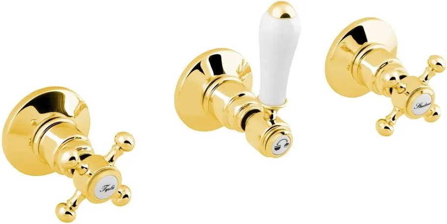 Bateria prysznicowa podtynkowa w kolorze złota (2 otwory) Antea – Sapho