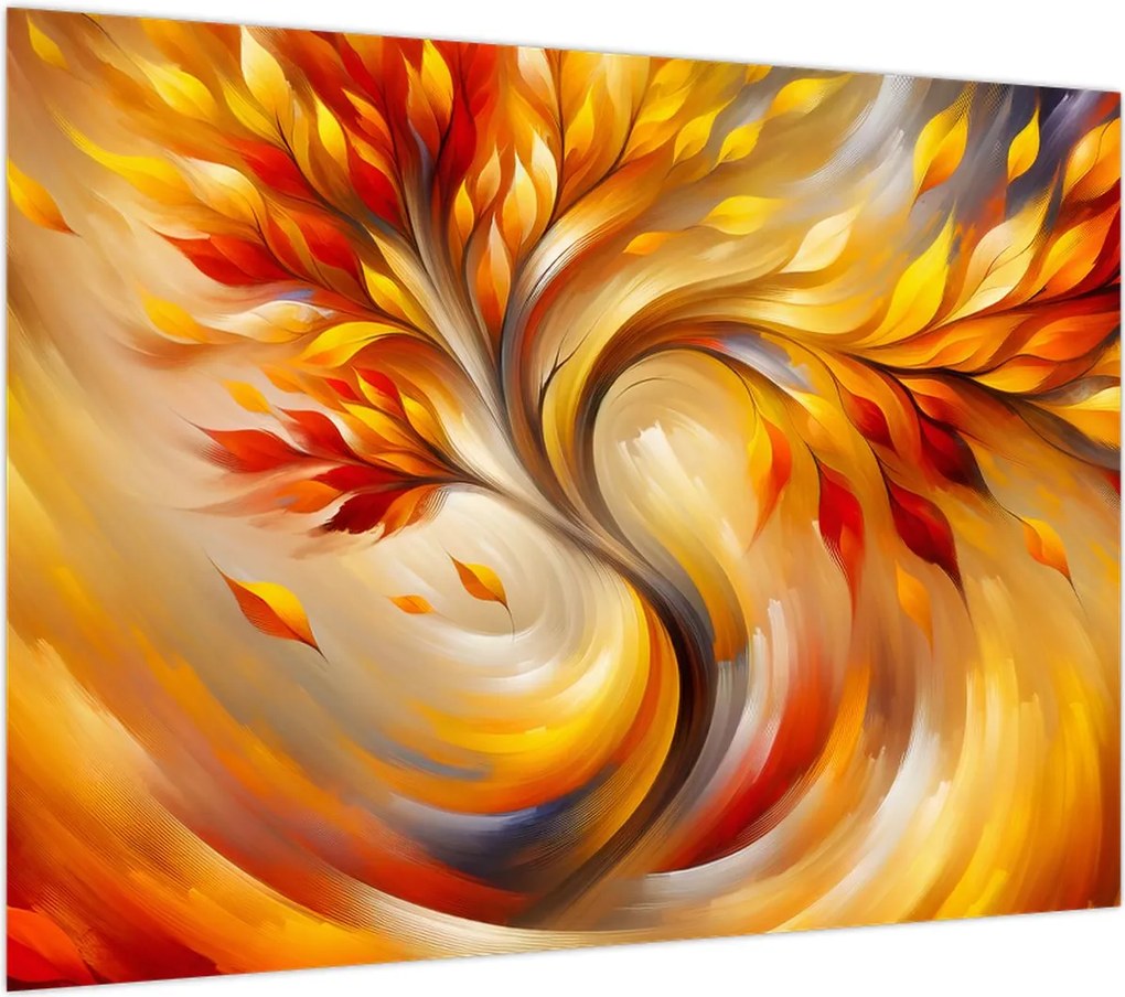 Obraz na szkle - Jesienne drzewo (70x50 cm)