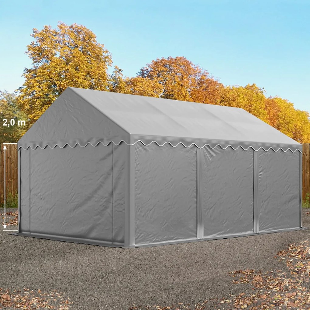 TOOLPORT 3x6m Namiot magazynowy, plandeka PVC, szary - (2332)