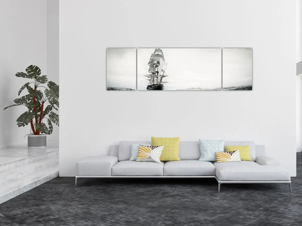 Obraz - Statek płynący po oceanie (170x50 cm)