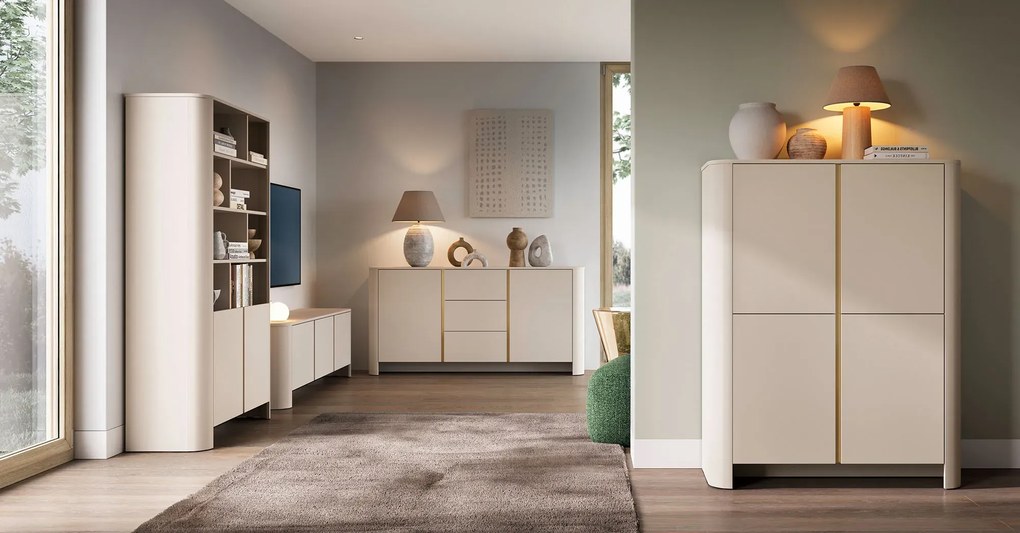 Kaszmirowy regał na książki z szafką P4-K05