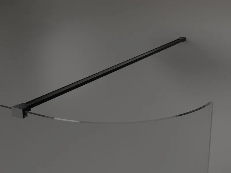Mexen Kioto-R ścianka prysznicowa zaokrąglona Walk-in 90 x 200 cm, transparent 8 mm, czarna - 800-090-101-70-06