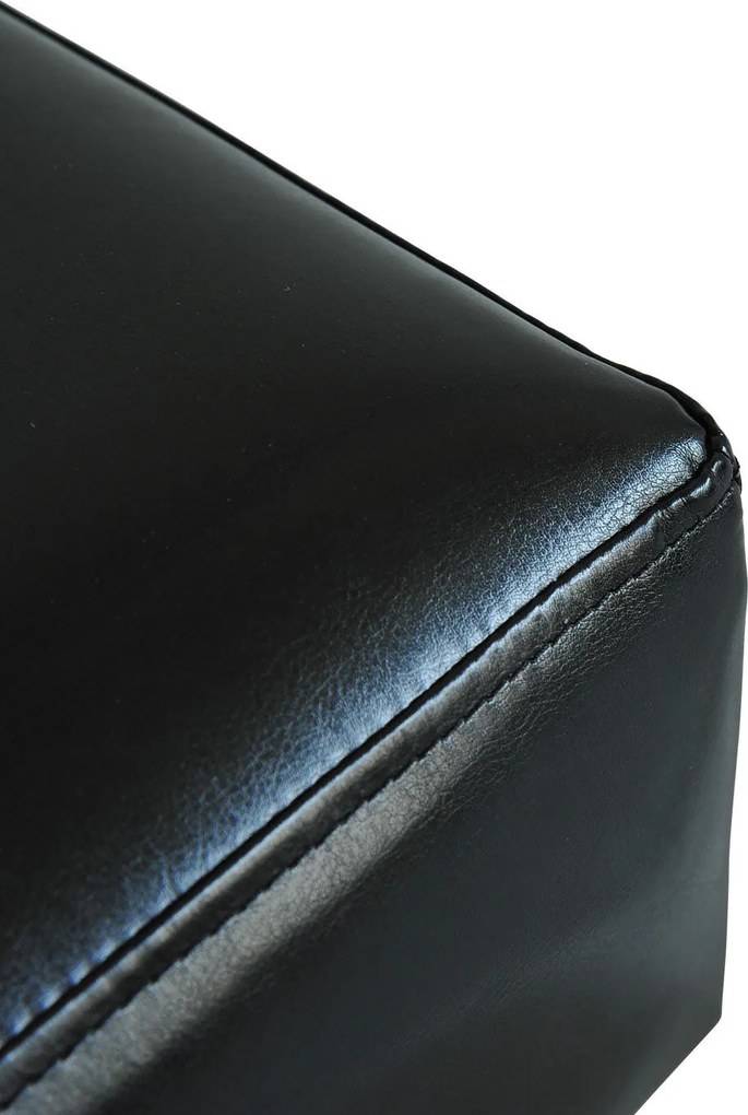 HOMCOM Podnóżek Pufa Uszak Czarny 40x30x24cm Wygodny Stołek do Siedzenia Stylowy i Praktyczny | Aosom PL