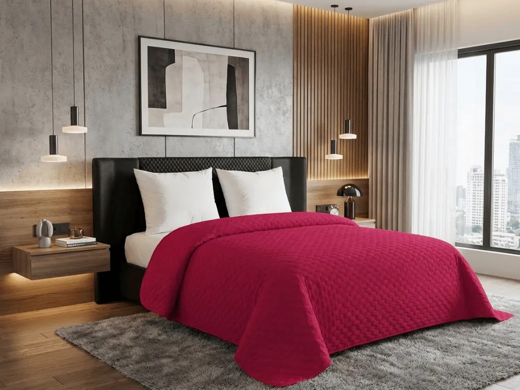 Aksamitna narzuta na łóżko ASTRALIA, ciemnoróżowa Rozmiar: 170 x 210 cm