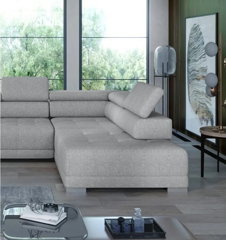 Narożnik CAMPO XL z elektryczną regulacją siedziska Prawostronny w tkaninie MEMPHIS 16 WERSAL