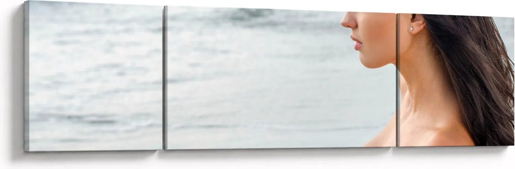 Obraz kobiety na plaży (170x50 cm)