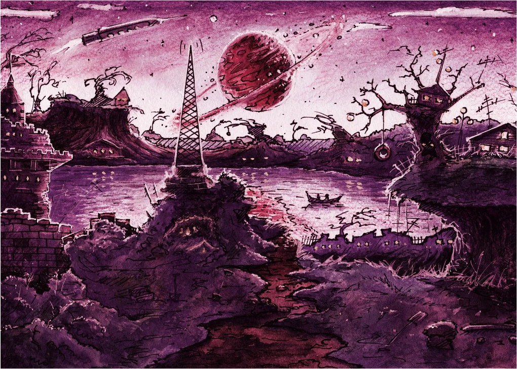 Obraz na szkle - Zaczarowana wioska (70x50 cm)