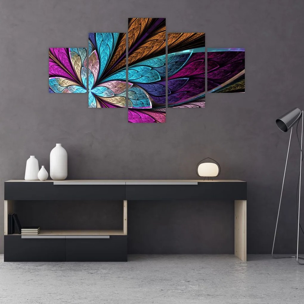 Obraz - Abstrakcja, kwiat (125x70 cm)
