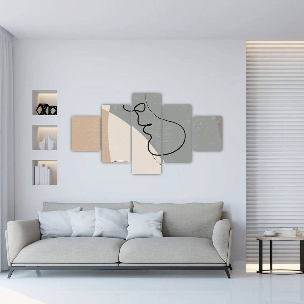 Obraz - Line art dwie twarze (125x70 cm)