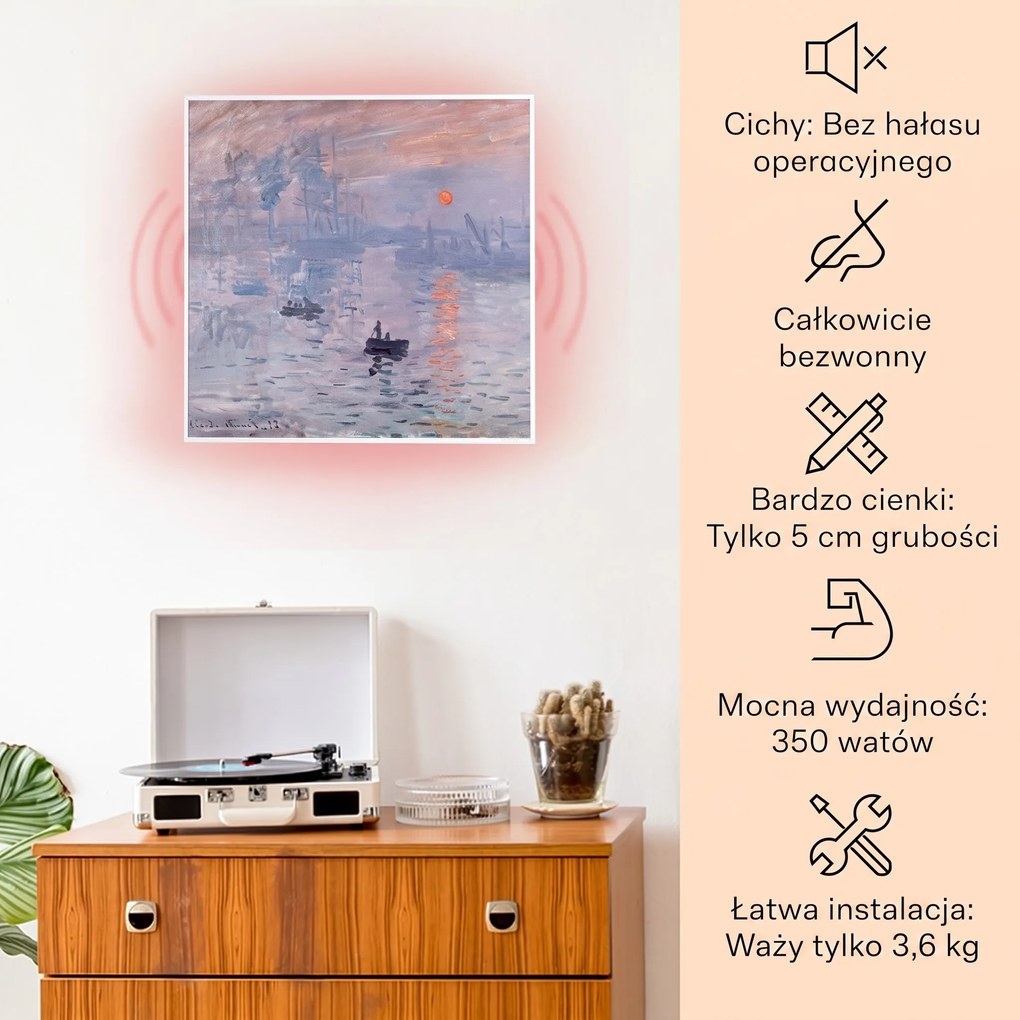 Klarstein Wonderwall Art Smart 350W Panel na Podczerwień W Formie Obrazu Słońco