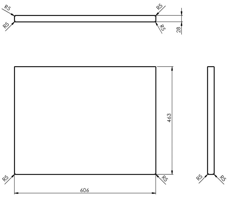 Blat łazienkowy z litego drewna dębowego w naturalnym kolorze 61x46 cm Woody – Sapho