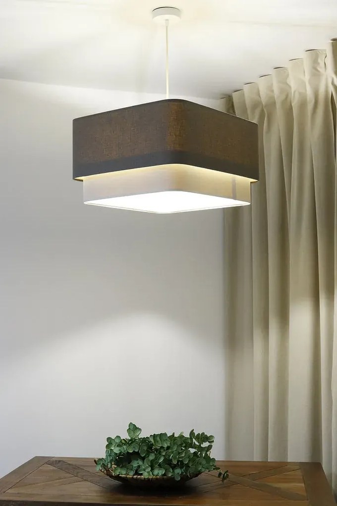 Lampa wisząca KWADRO DUO 003 51x47cm brązowa/kremowa BPS KONCEPT