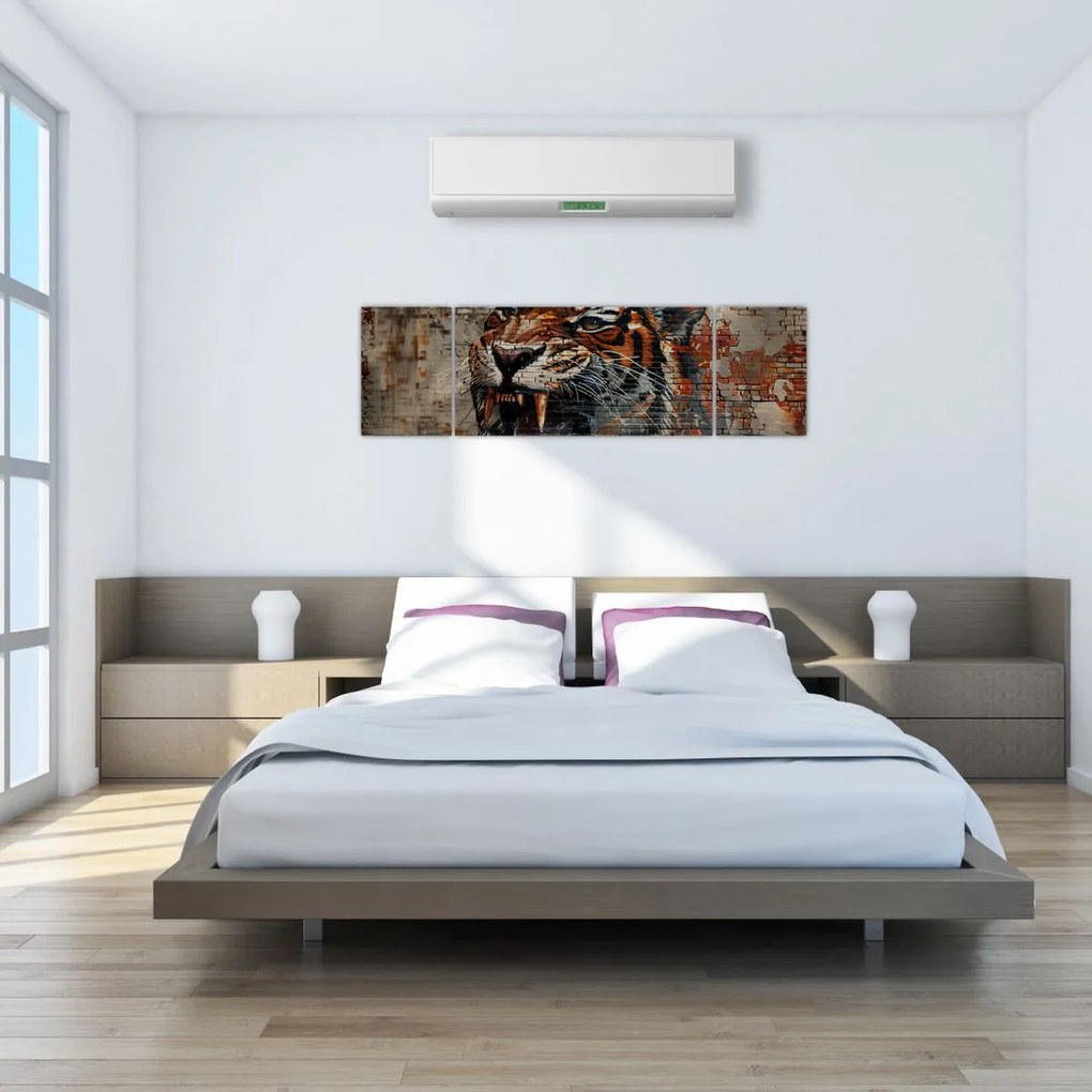 Obraz - Tygrys z cegieł (170x50 cm)