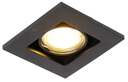 Zestaw 10 czarnych wpuszczanych reflektorów regulowanych - Qure Nowoczesny Oswietlenie wewnetrzne