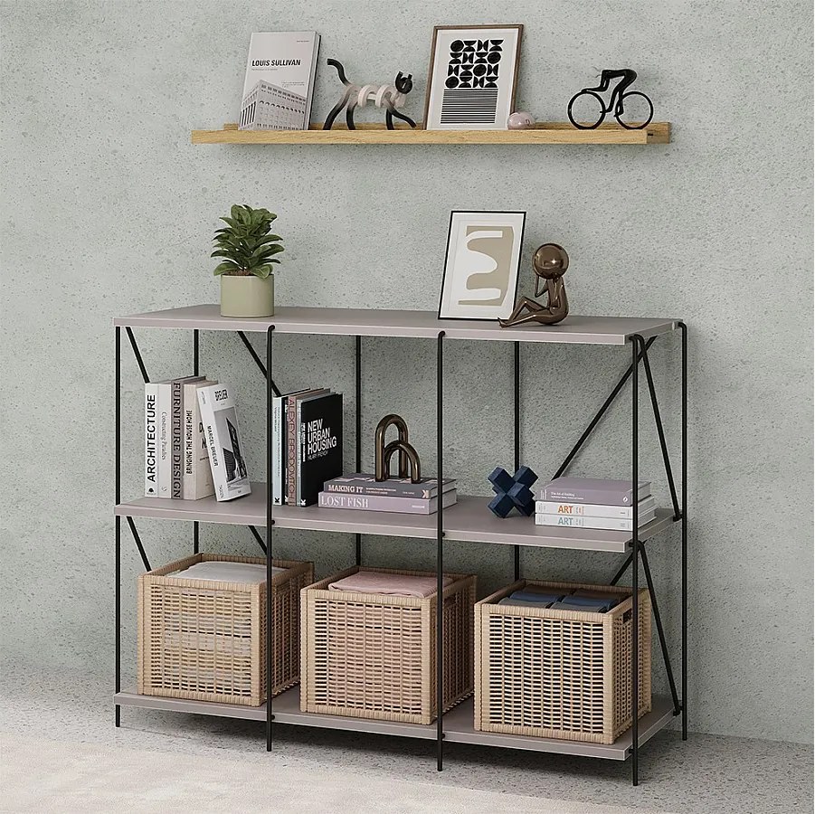 Regał zielony/czarny 90x30x71 ravix