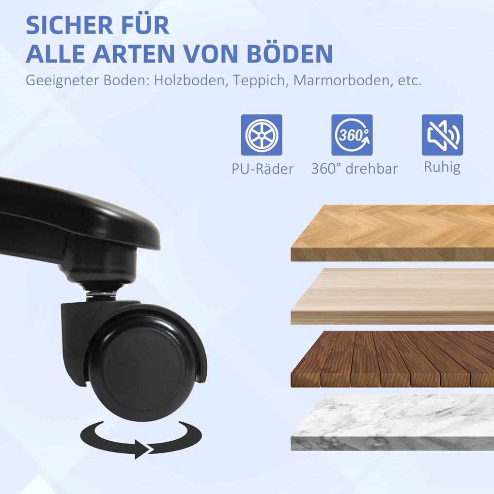 HOMCOM Duży wysoki fotel biurowy, nośność 200 kg, mocna konstrukcja, miękki pokrowiec, Szary