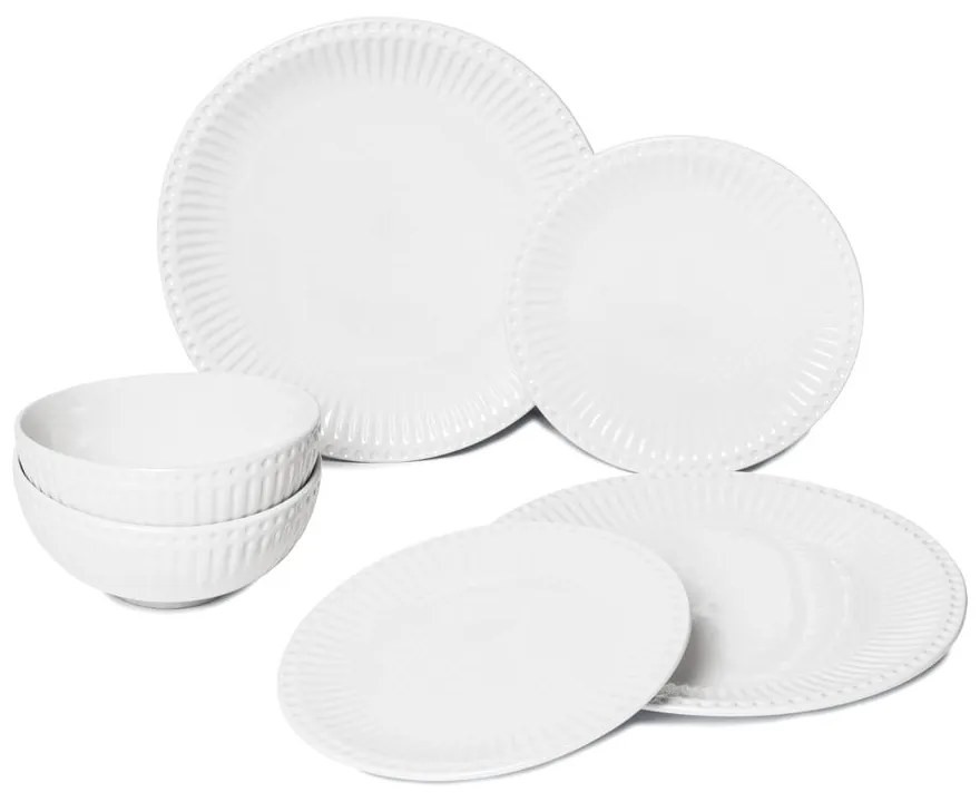 6-częściowy zestaw białych talerzy z porcelany Bonami Essentials Purita