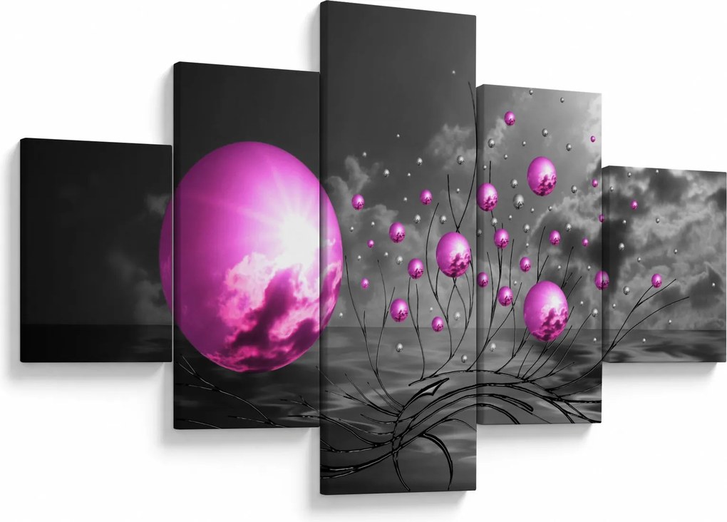 Obraz różowych kul (125x70 cm)