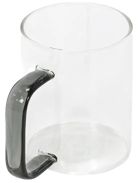 Szklany kubek z barwionym uszkiem, 200 ml