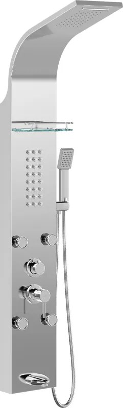 Mexen Adrox panel prysznicowy z wylewką, chrom - 7613-04-00