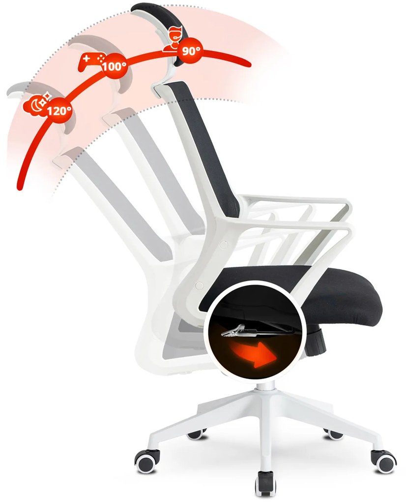 Fotel Biurowy Ergonomiczny Obrotowy FLEX Czarny Nowoczesny