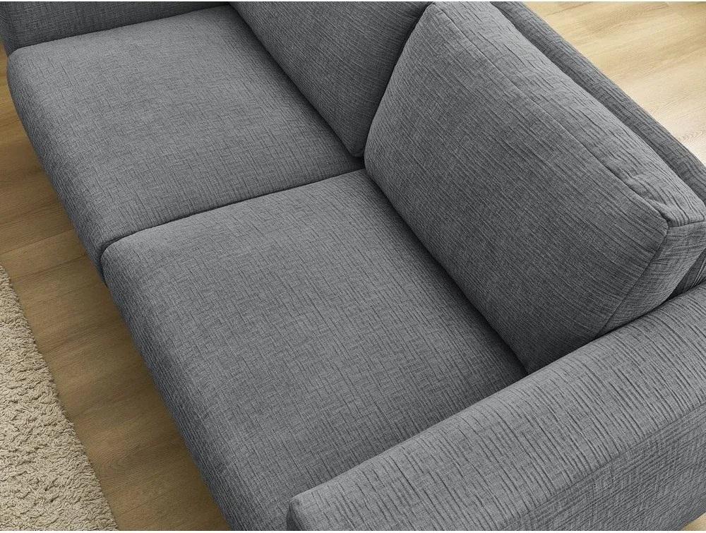 Ciemnoszara rozkładana sofa do spania z tkaniny szenilowej 220 cm Hugo – Bobochic Paris