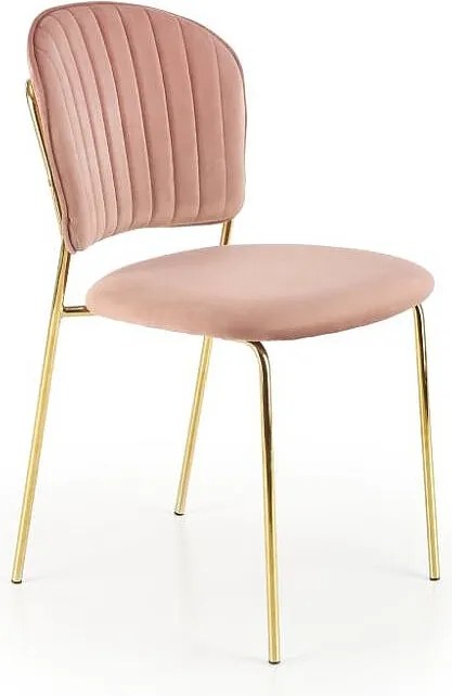 Krzesło tapicerowane K499 VELVET różowe