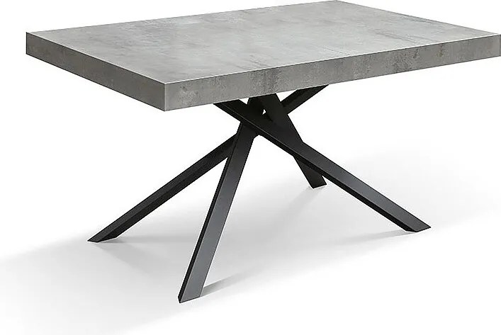 Drewniany stół, szare wykończenie, antracytowa podstawa, rozkładany 160x90 - FORTE DEI MARMI