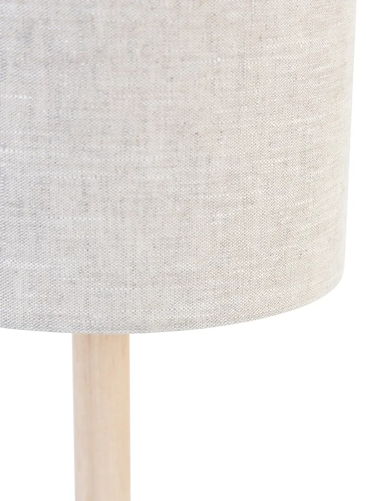 Rustykalna lampa stołowa drewniana zabażurem w kolorze jasnobrązowym - Mels Rustykalny / Vintage Oswietlenie wewnetrzne