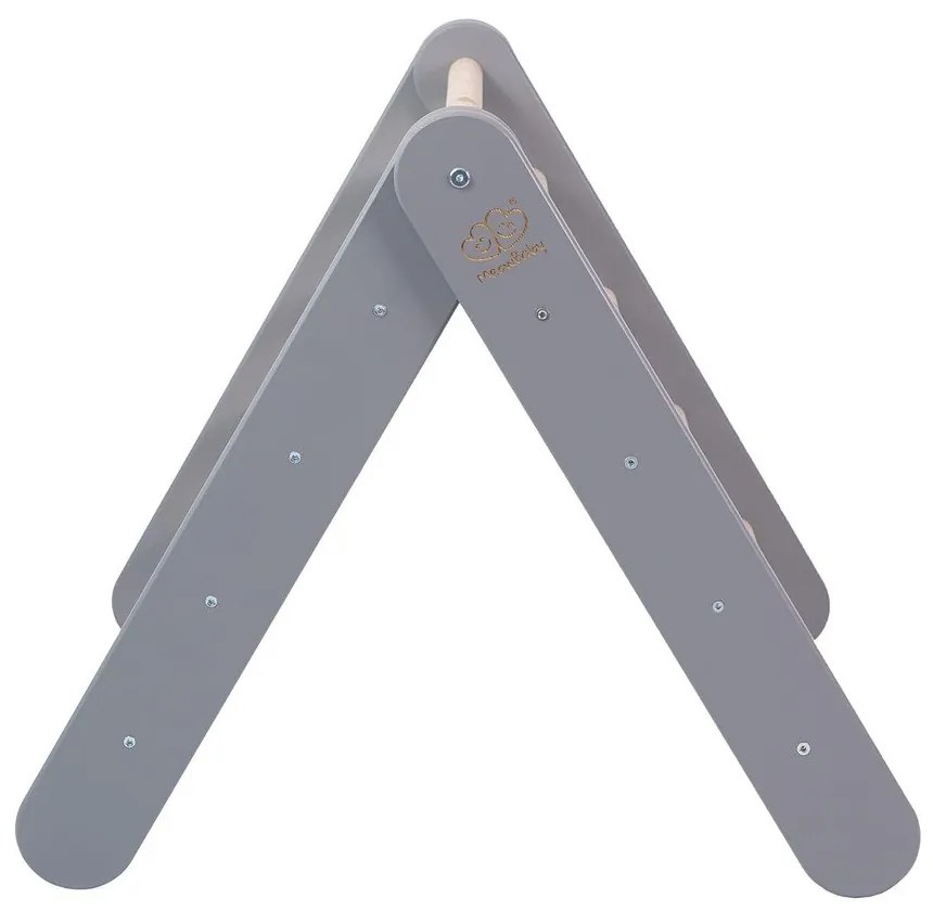 Szara drabinka pikler z litego drewna sosnowego 46x87x60 cm Montessori – Meowbaby