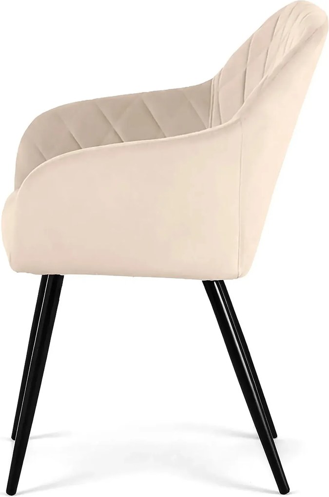 Zestaw 4 beżowych krzeseł tapicerowanych welurem Z7-W28