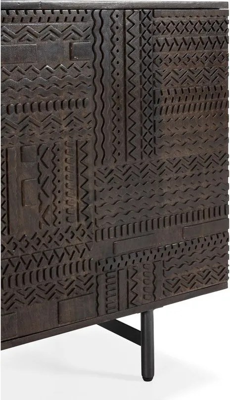 Ciemnobrązowa komoda z litego drewna mango 160x75x40 cm Kalai – MOME