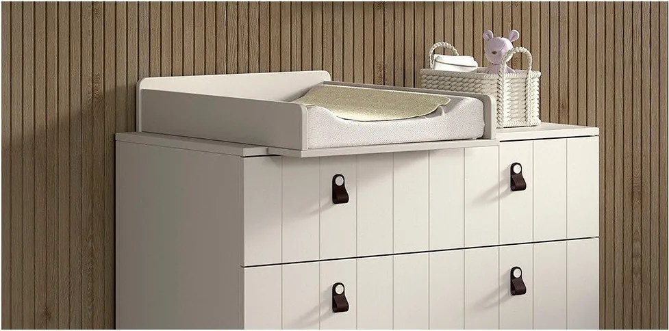 Beżowa komoda dziecięca z przewijakiem 98,5x94x57 cm Sezane – Vipack