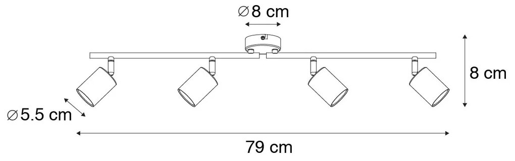 Nowoczesna lampa sufitowa złota z LED 4-światła - Mark Nowoczesny Oswietlenie wewnetrzne