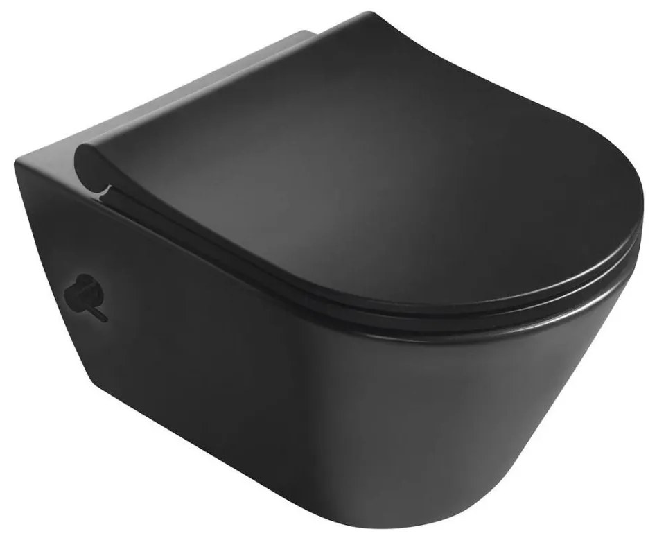 Sapho - Wisząca miska WC z bidetową słuchawką ceramika/matowa czerń