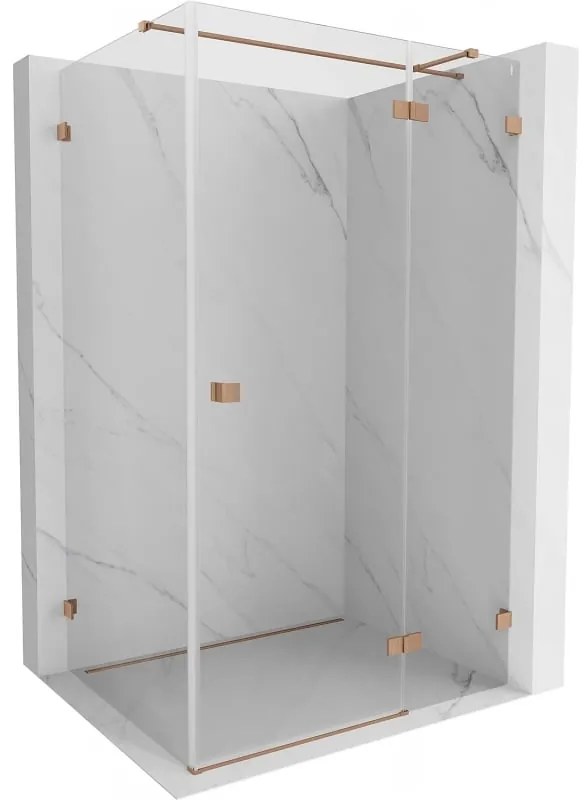 Mexen Lunar T kabina prysznicowa uchylna prawa 75 x 80 cm, transparent, miedź szczotkowana - 834T-075-080-65-00-P