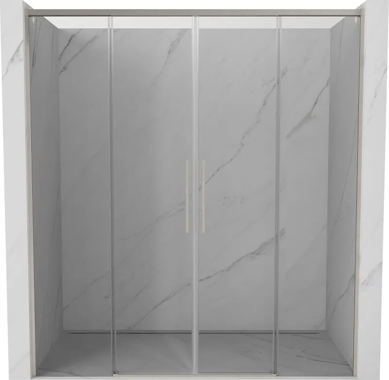 Mexen Rox Duo drzwi prysznicowe rozsuwane 180 cm, transparent, nikiel szczotkowany - 8C2-180-002-97-00