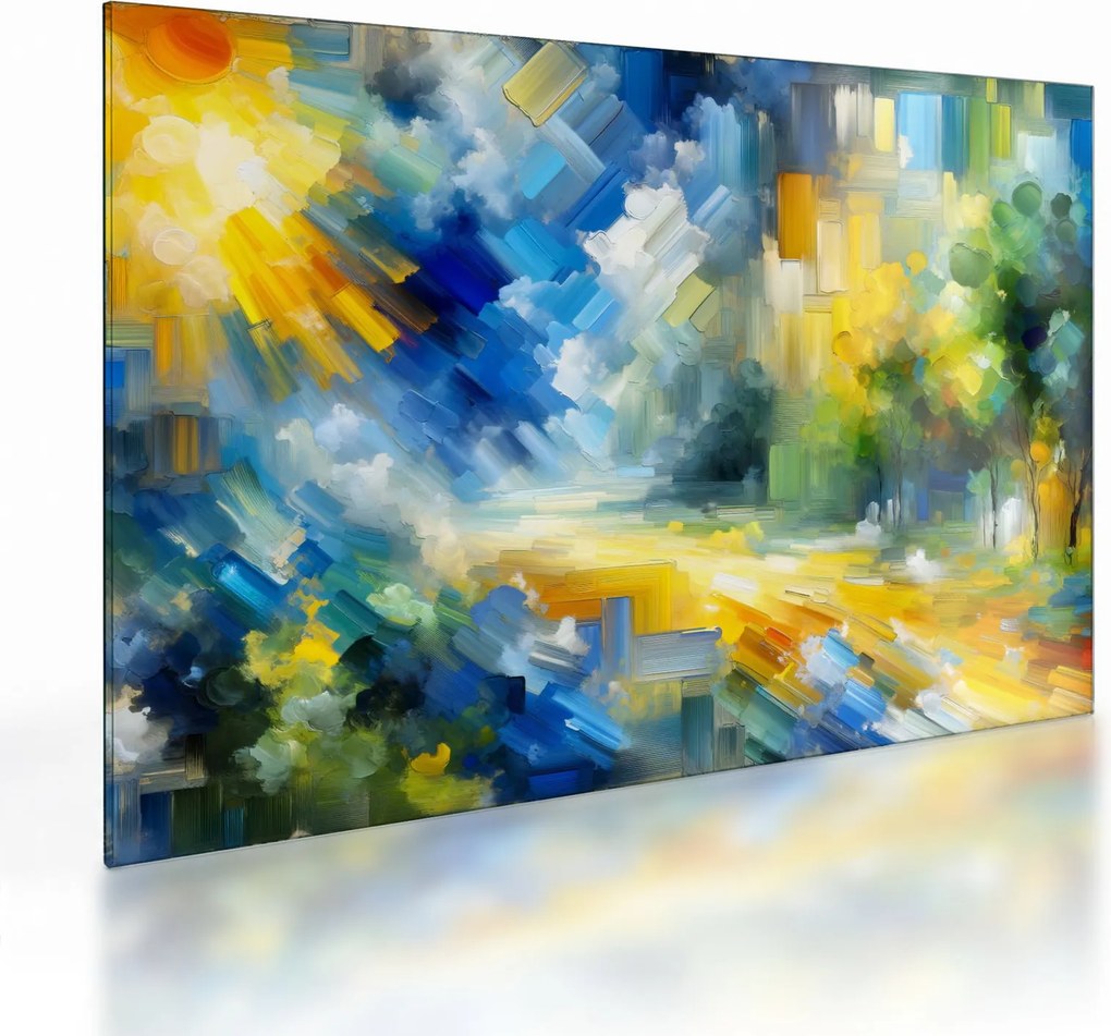 Obraz na szkle - Abstrakcyjny słoneczny dzień (70x50 cm)