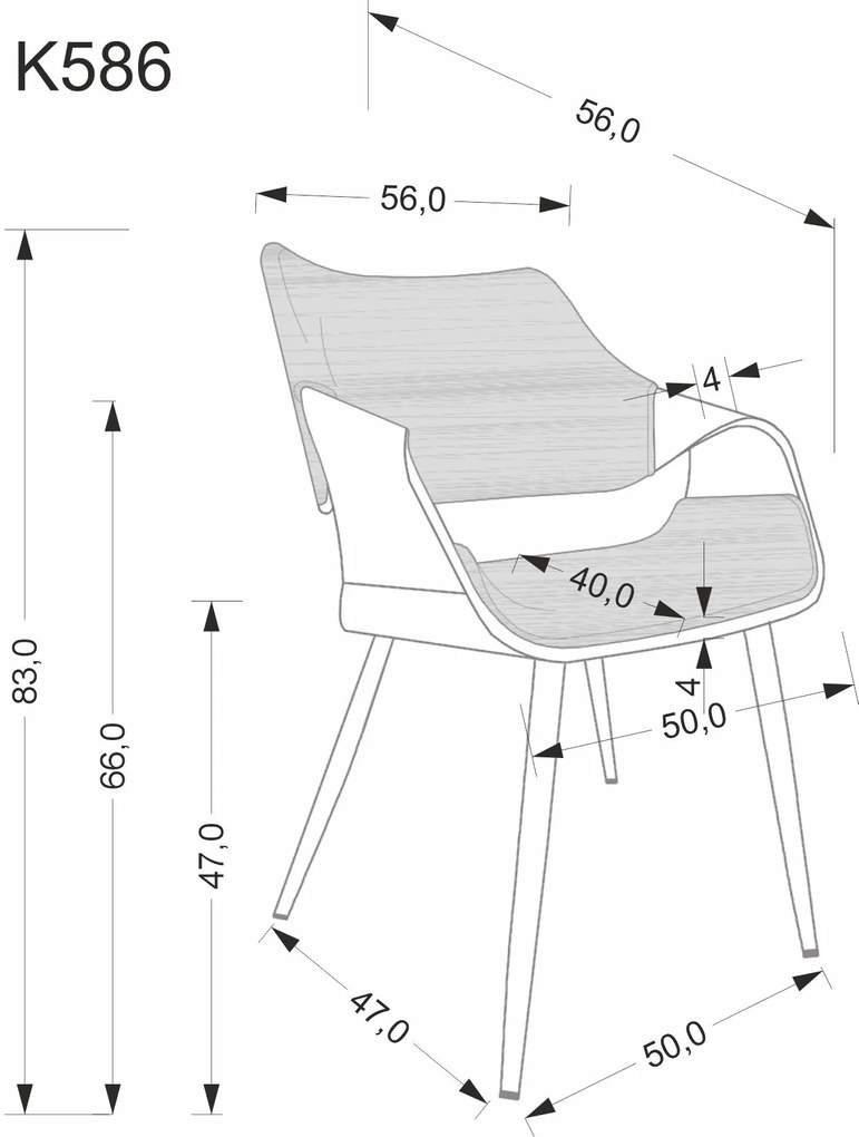 Krzesło tapicerowane welur sklejka gięta orzechowy/czarny K586