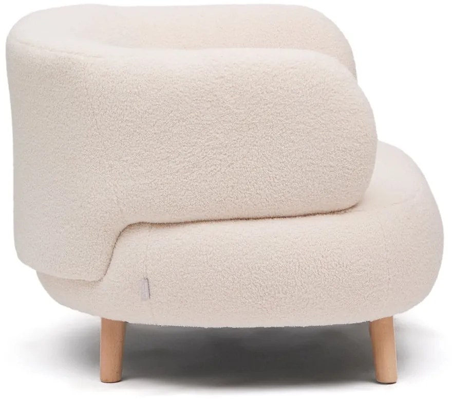 Beżowy fotel z materiału bouclé Luisa – Kave Home