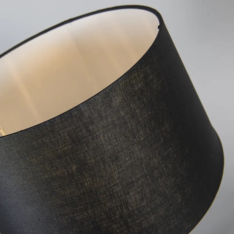 Lampa stołowa biała z czarnym kloszem 35 cm regulowana - Parte Nowoczesny Oswietlenie wewnetrzne