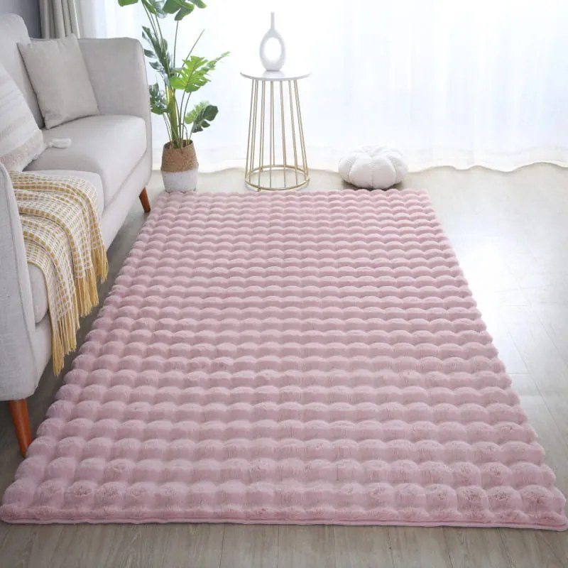 Dywan pluszowy Ambiance 3D różowy 80 cm x 250 cm