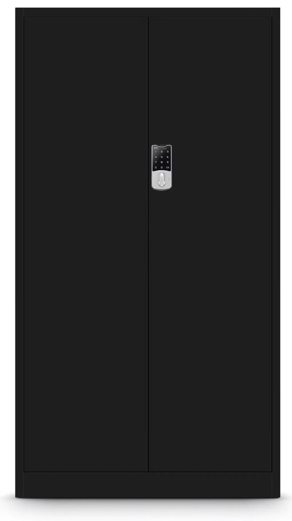 Biurowa szafa metalowa na akta DANIEL, 900 x 1850 x 400 mm, czarna