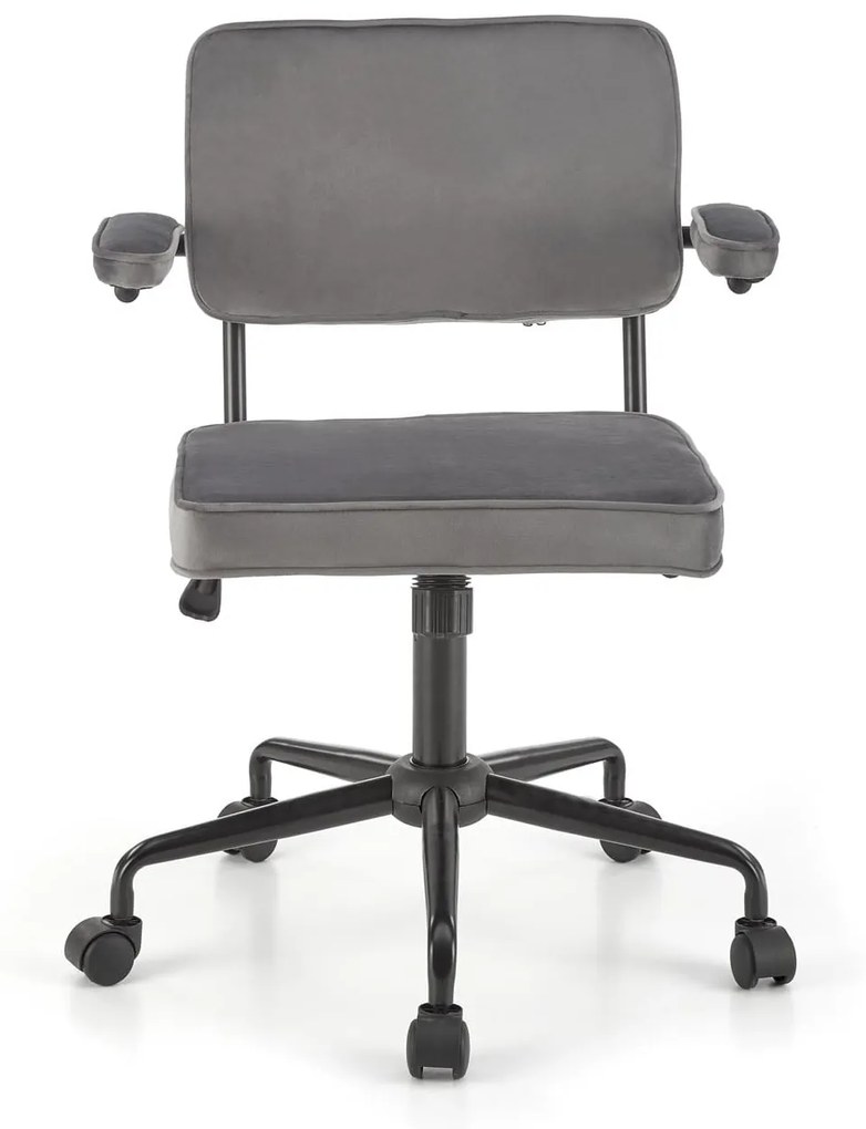 FIDEL fotel gabinetowy popielaty, retro, TILT, tkanina Velvet, welur